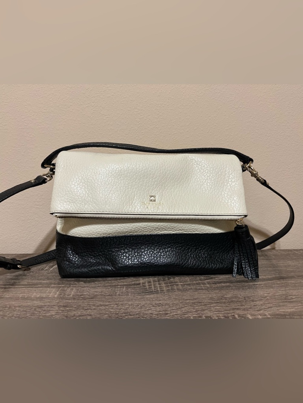 Kate Spade Southport Avenue Maria Two-Tone Foldover Leather Crossbody Bag